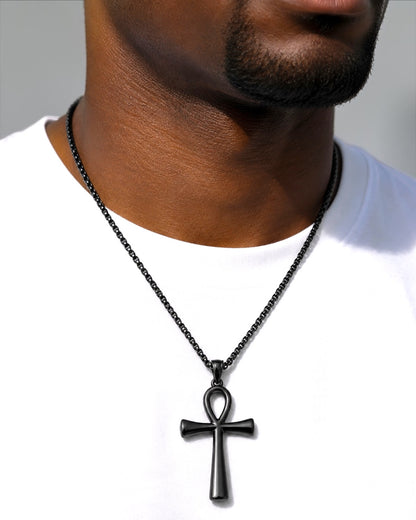 Stainless Steel Ankh Necklace | Egyptian Cross Pendant