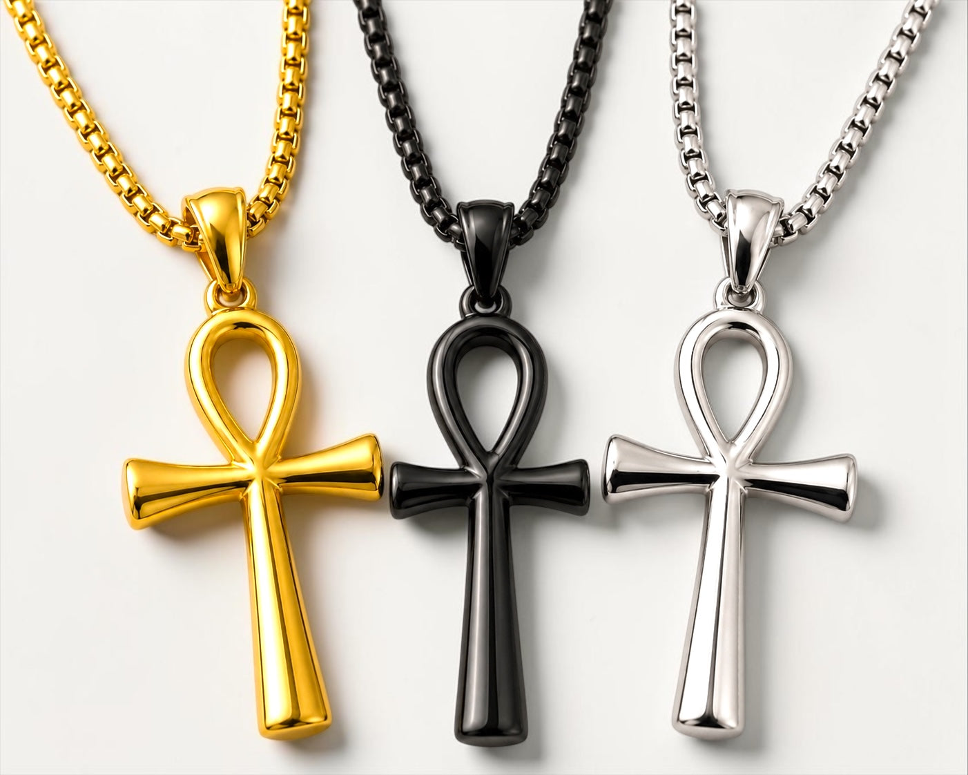 Stainless Steel Ankh Necklace | Egyptian Cross Pendant Fatisha Boutique