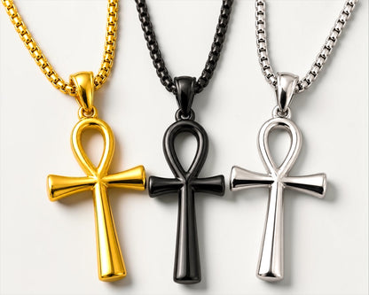 Stainless Steel Ankh Necklace | Egyptian Cross Pendant