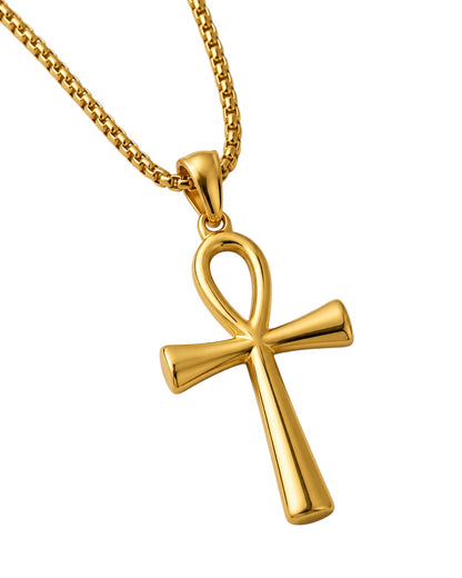 Stainless Steel Ankh Necklace | Egyptian Cross Pendant