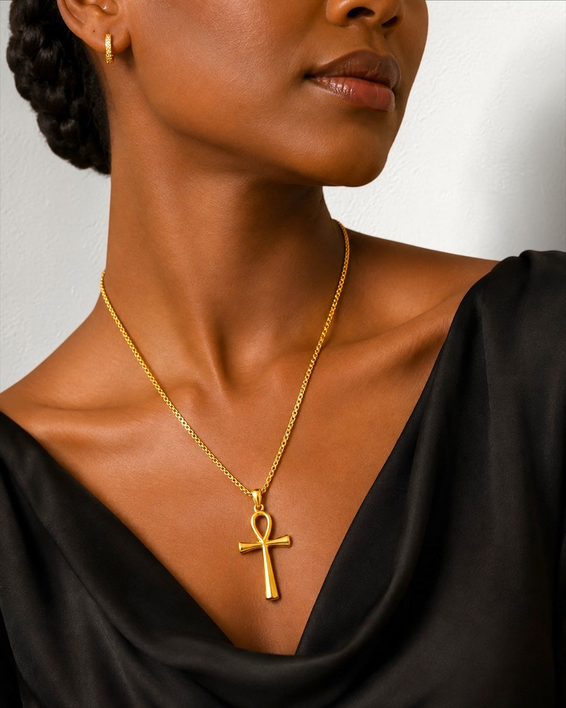 Stainless Steel Ankh Necklace | Egyptian Cross Pendant Fatisha Boutique