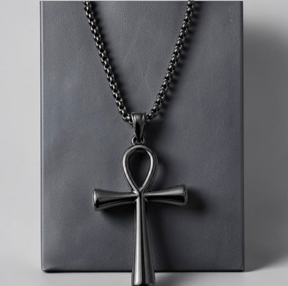 Stainless Steel Ankh Necklace | Egyptian Cross Pendant
