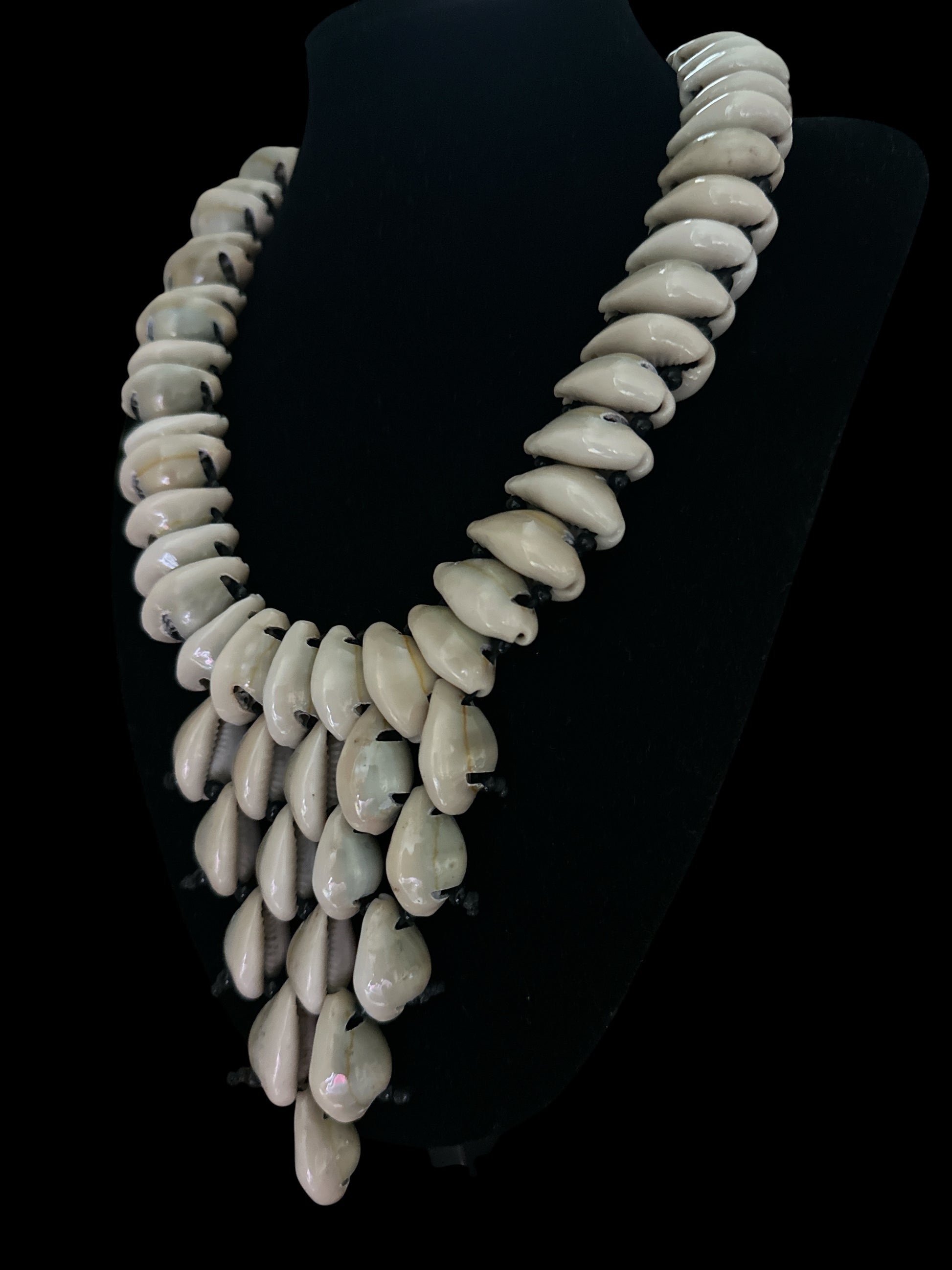 Handmade African Cowrie Shell Beaded Statement Necklace - Fatisha Boutique