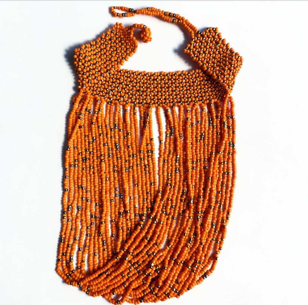 African Beaded Bib Necklace – Handmade Choker Statement Jewellery - Fatisha Boutique Fatisha Boutique