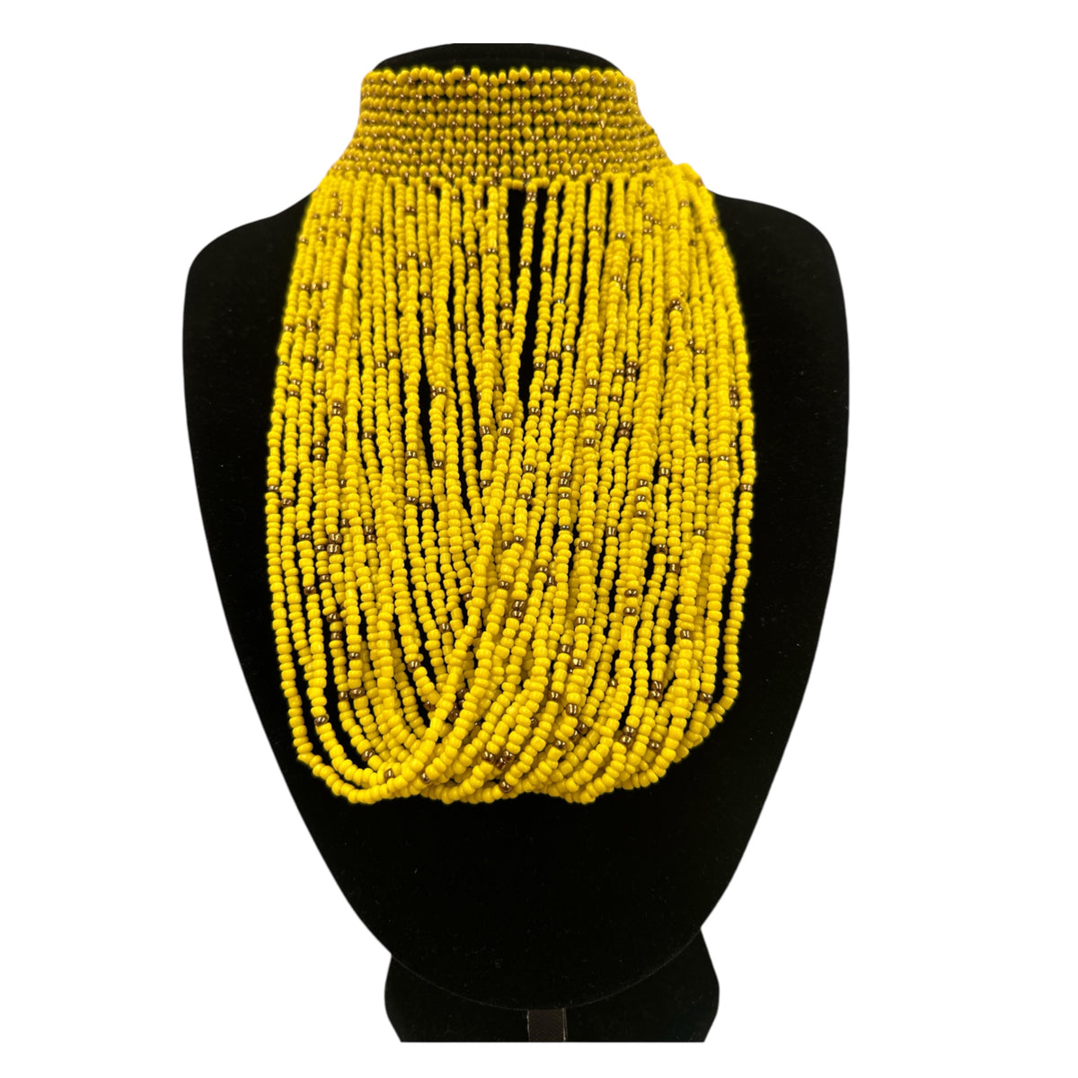 African Beaded Bib Necklace – Handmade Choker Statement Jewellery - Fatisha Boutique Fatisha Boutique