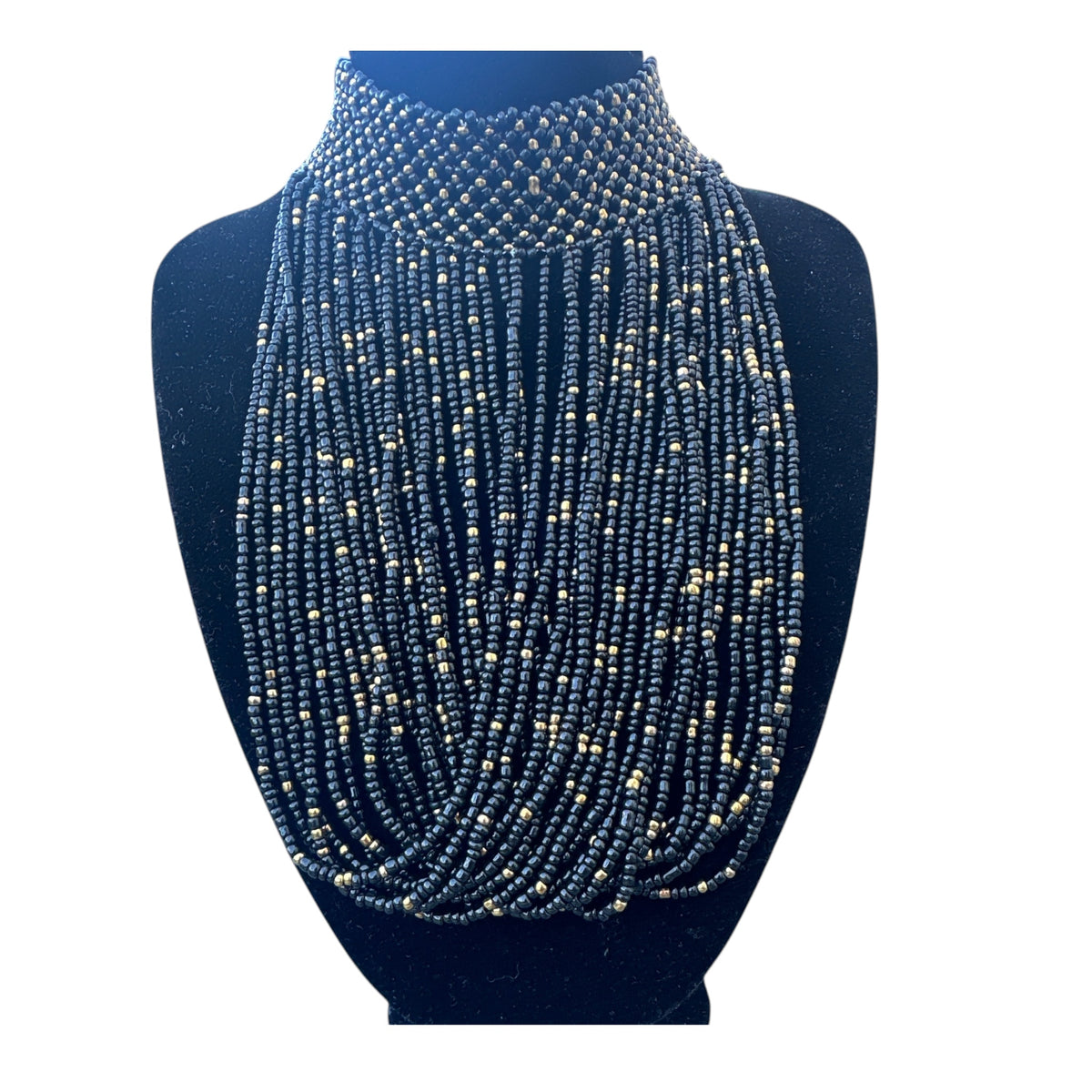 African Beaded Bib Necklace – Handmade Choker Statement Jewellery - Fatisha Boutique Fatisha Boutique