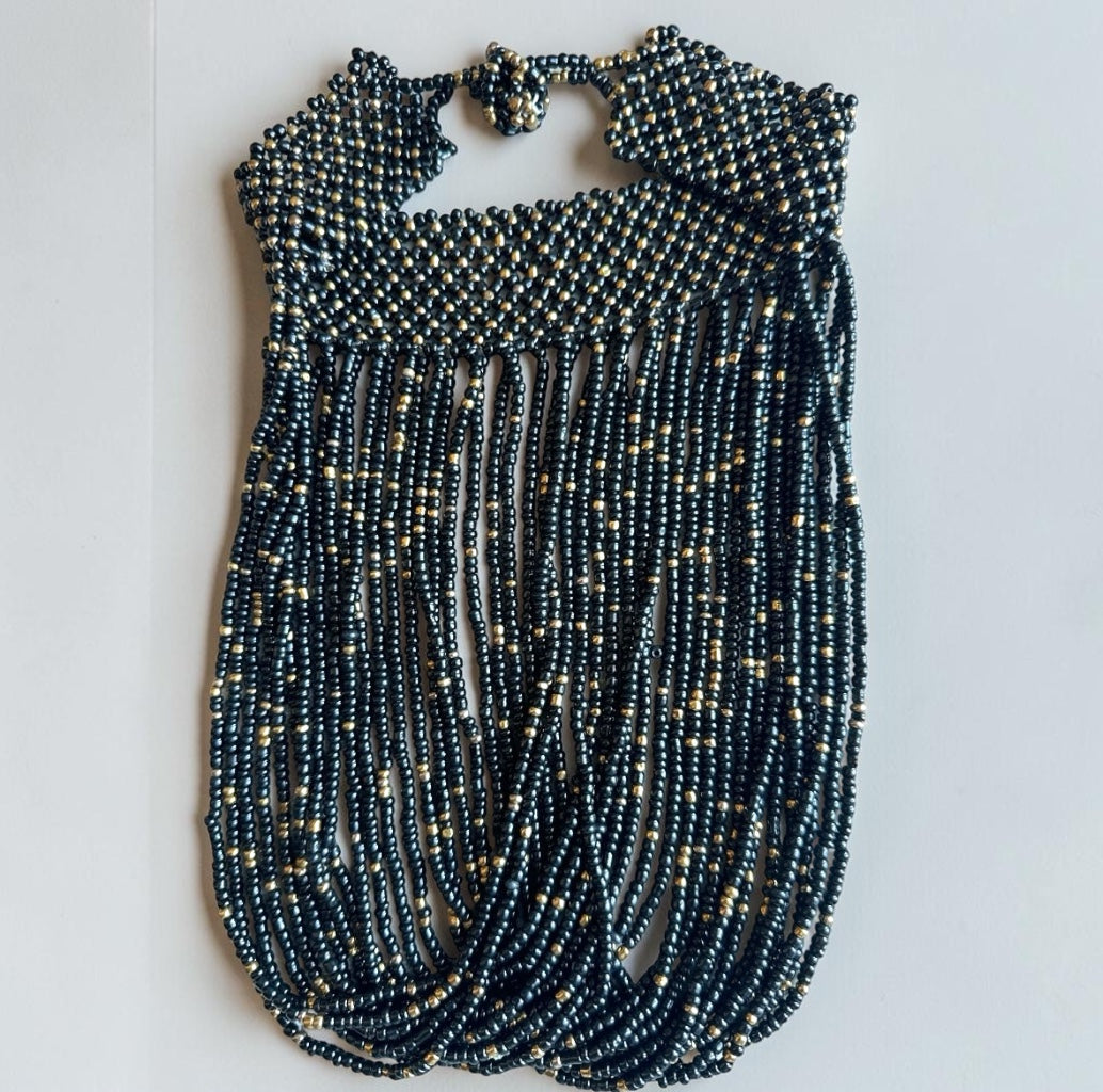 African Beaded Bib Necklace – Handmade Choker Statement Jewellery - Fatisha Boutique Fatisha Boutique