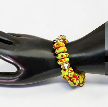 Handmade Green Krobo Bead Bracelet with Brass Clasp - Fatisha Boutique
