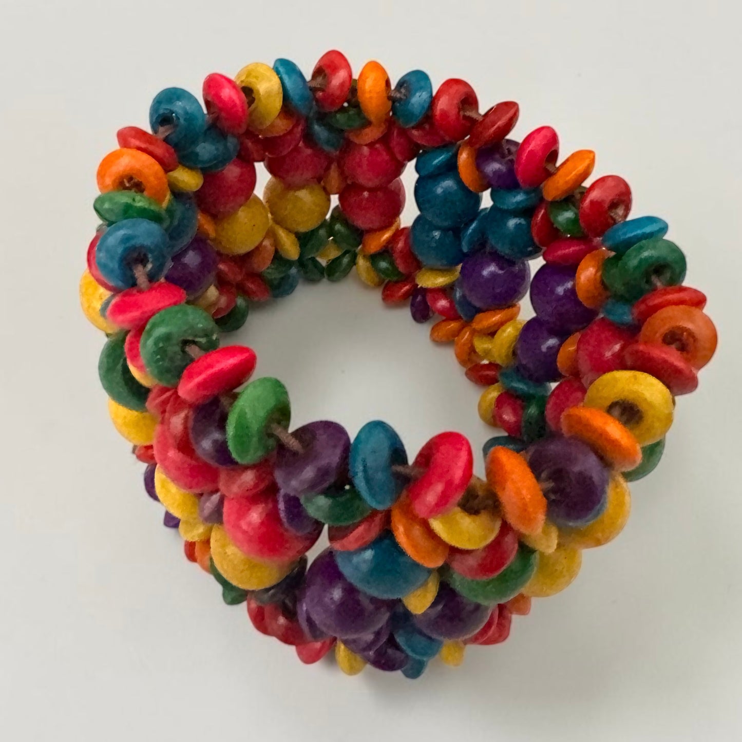 Multicolour Boho Wooden Bead Stretch Statement Bracelet Fatisha Boutique