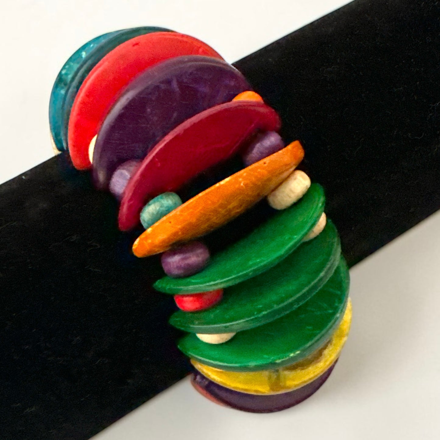 Multicolour Coconut Shell & Wooden Bead Bracelet Fatisha Boutique