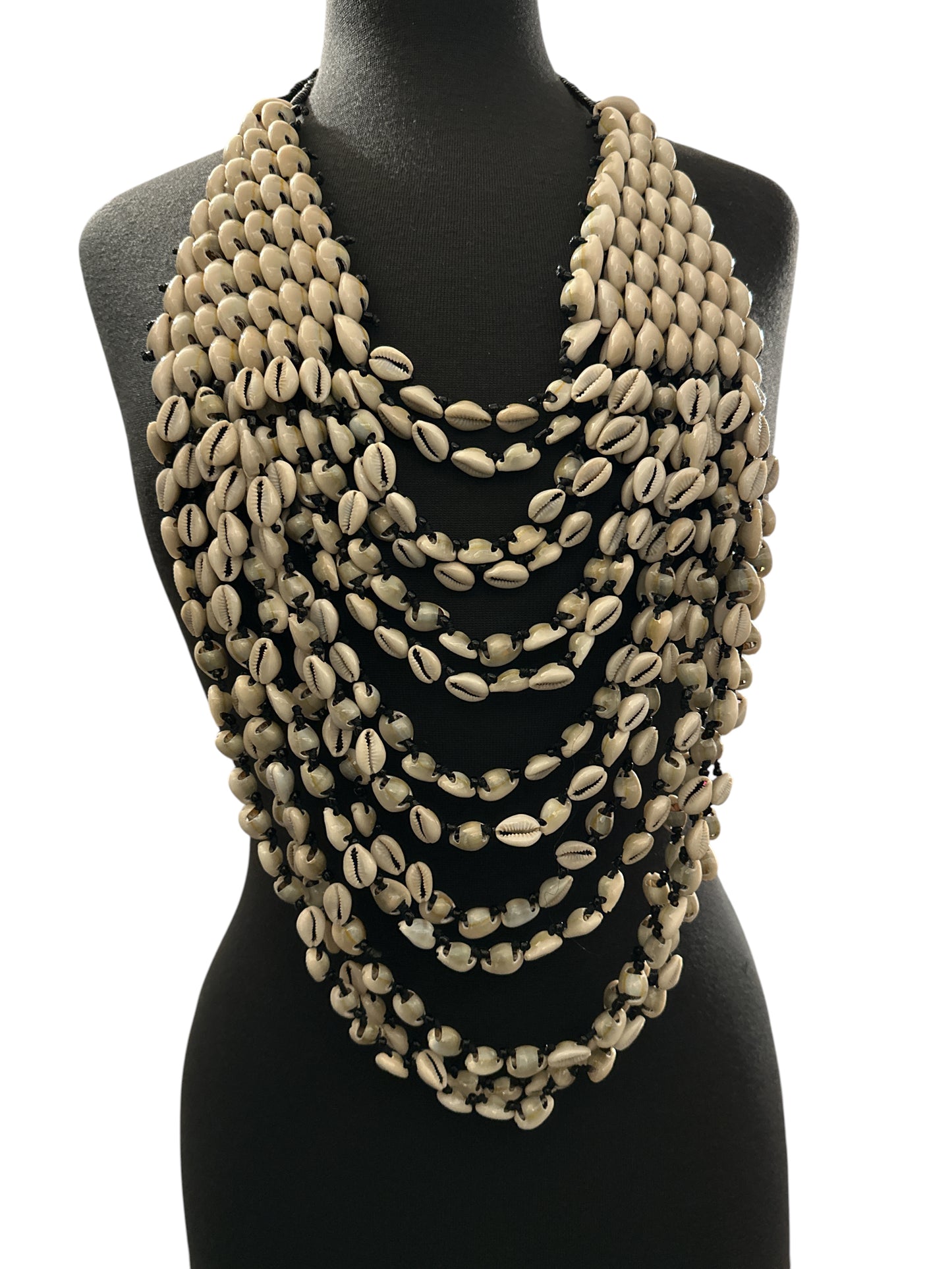 Cowrie Shell Statement Bib Necklace – Layered Afrocentric Collar - Fatisha Boutique Fatisha Boutique