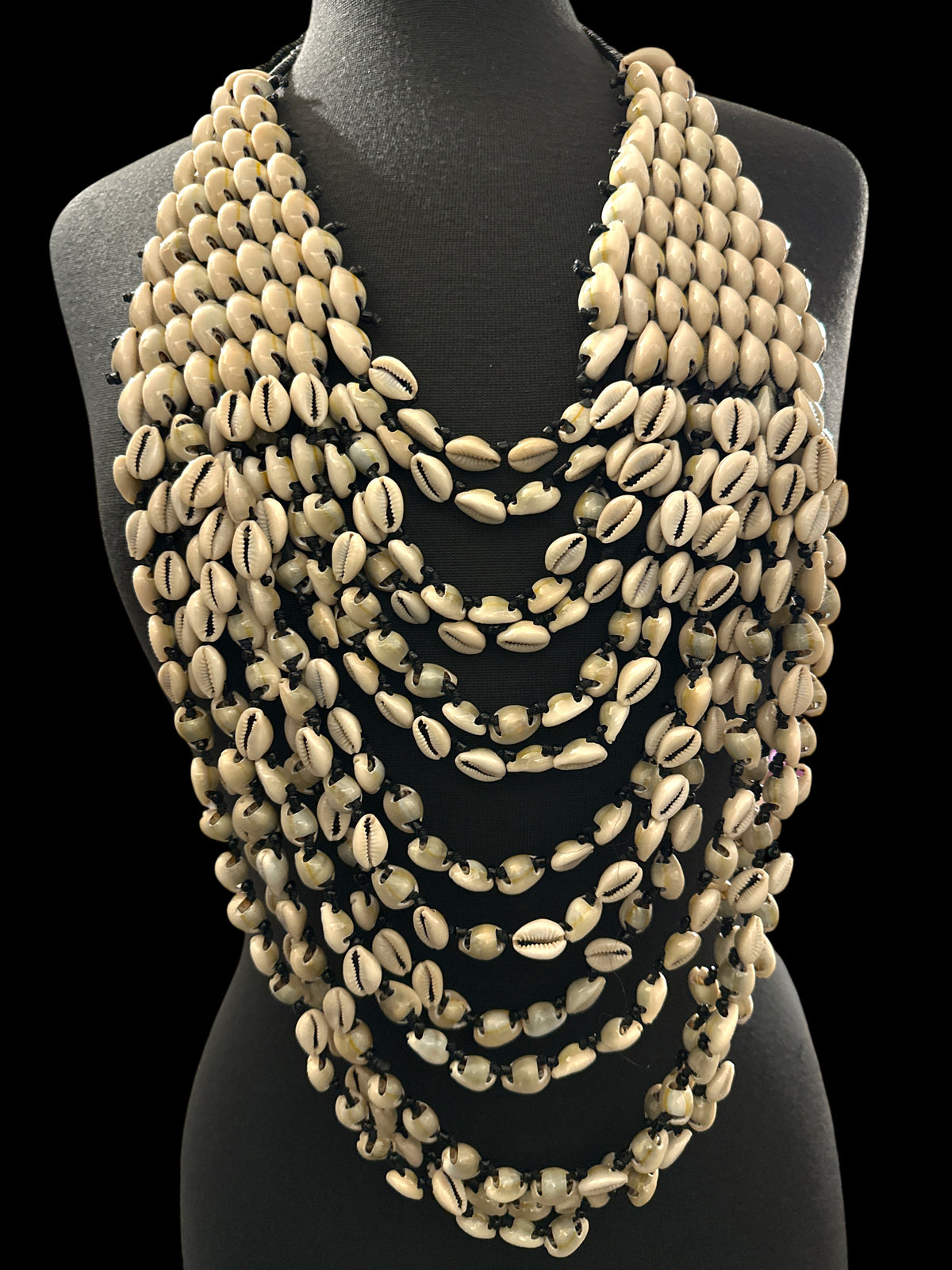 Cowrie Shell Statement Bib Necklace – Layered Afrocentric Collar - Fatisha Boutique Fatisha Boutique