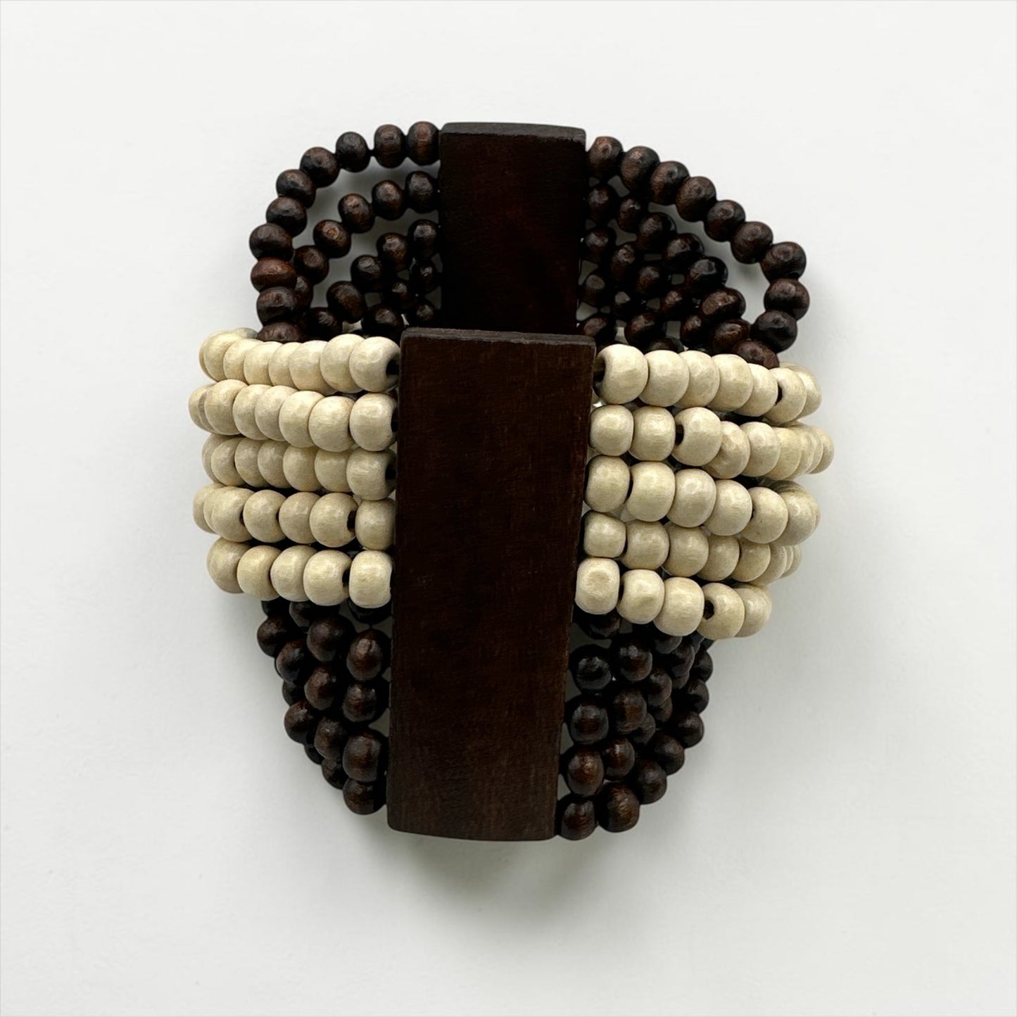 Cream & Brown Multi-Strand Wooden Bead Boho Bracelet - Fatisha Boutique Fatisha Boutique