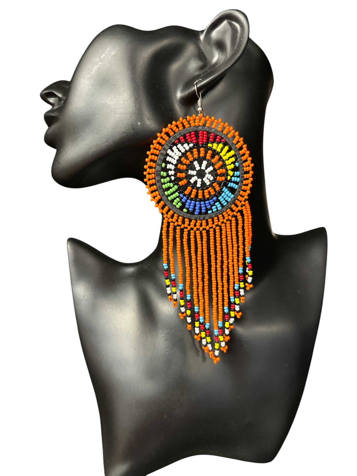 Maasai Beaded Statement Earrings – Handmade African Tassel Drop Earrings Fatisha Boutique