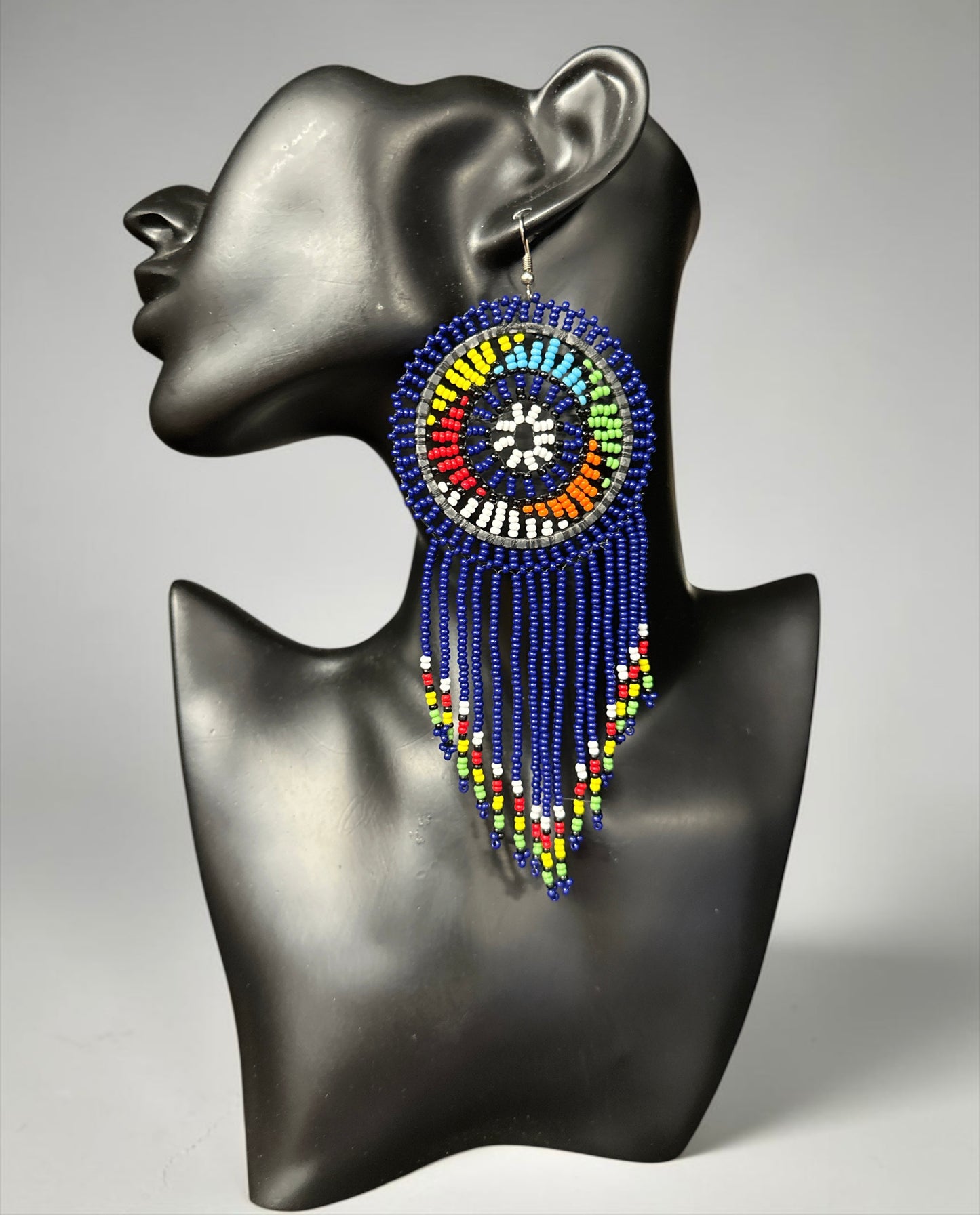 Maasai Beaded Statement Earrings – Handmade African Tassel Drop Earrings Fatisha Boutique