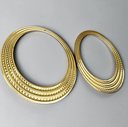 Statement Alloy Hoop Earrings – Bold Textured Oversized Stud