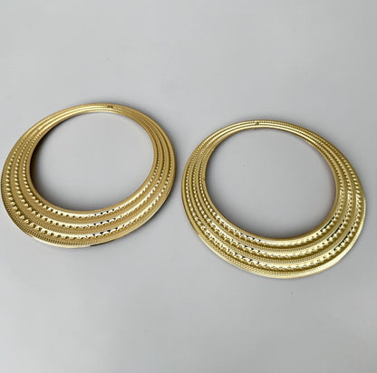 Statement Alloy Hoop Earrings – Bold Textured Oversized Stud