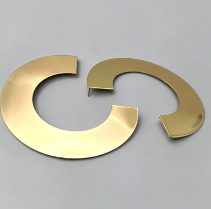 Oversized Gold Statement Earrings – Sculptural Open Hoop Studs - Fatisha Boutique
