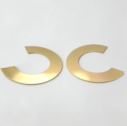 Oversized Gold Statement Earrings – Sculptural Open Hoop Studs - Fatisha Boutique
