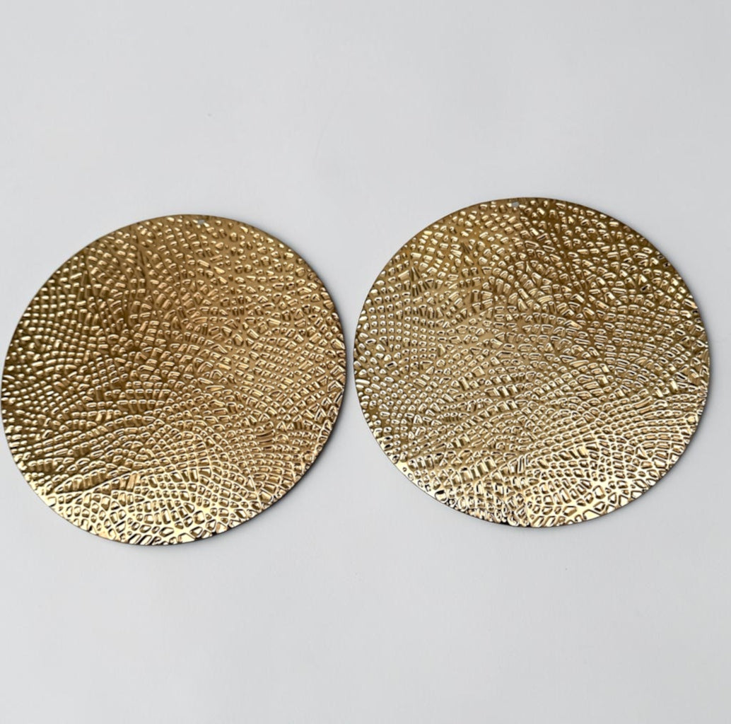 Oversized Textured Gold Disc Statement Stud Earrings Fatisha Boutique