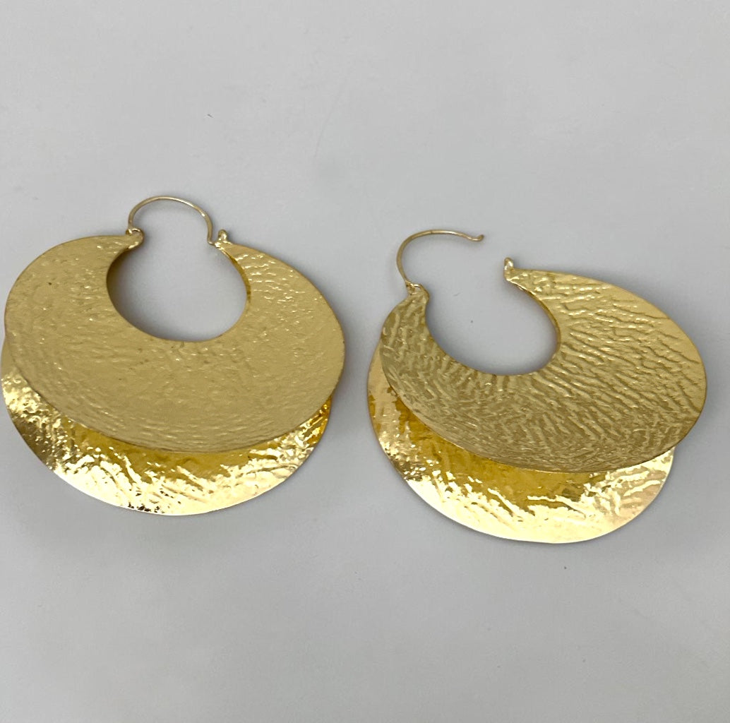 Oversized Brass Fulani Hoop Statement Earrings - Fatisha Boutique Fatisha Boutique
