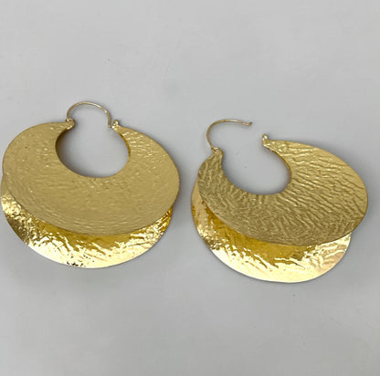 Oversized Brass Fulani Hoop Statement Earrings - Fatisha Boutique