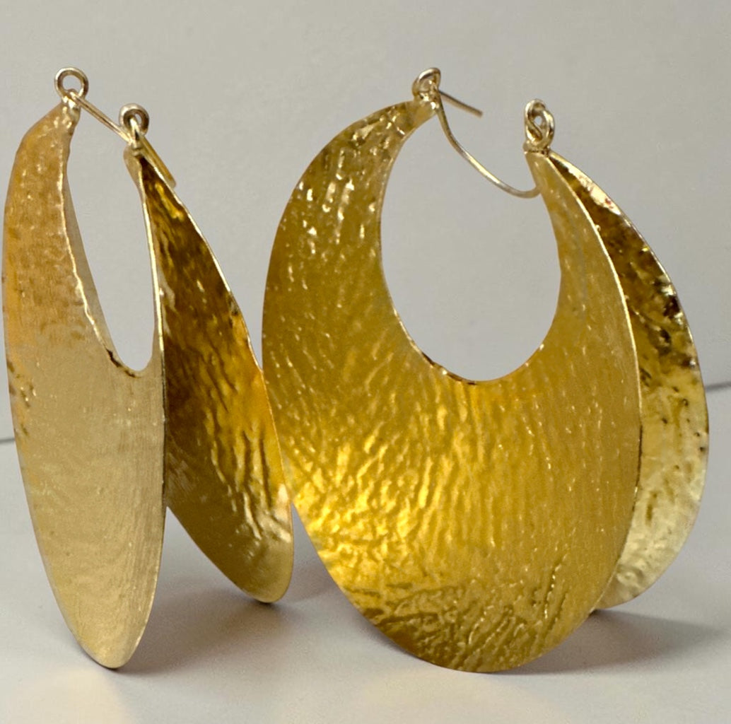 Oversized Brass Fulani Hoop Statement Earrings - Fatisha Boutique Fatisha Boutique