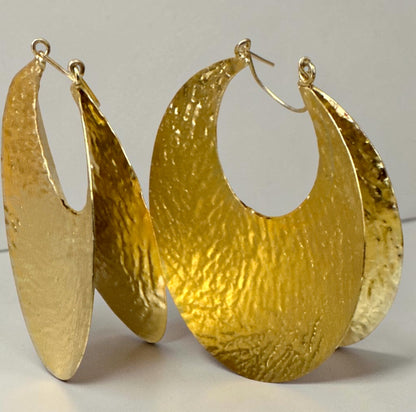 Oversized Brass Fulani Hoop Statement Earrings - Fatisha Boutique