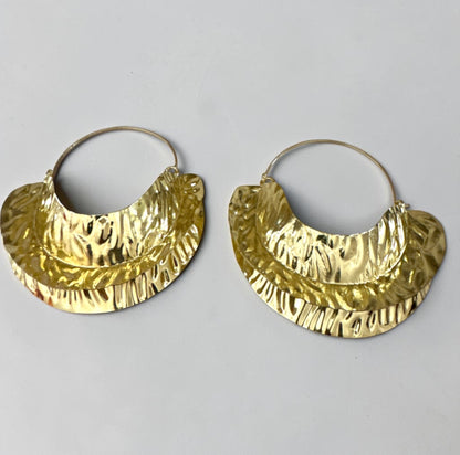 Brass Fulani-Style African Statement Dangle Earrings - Fatisha Boutique