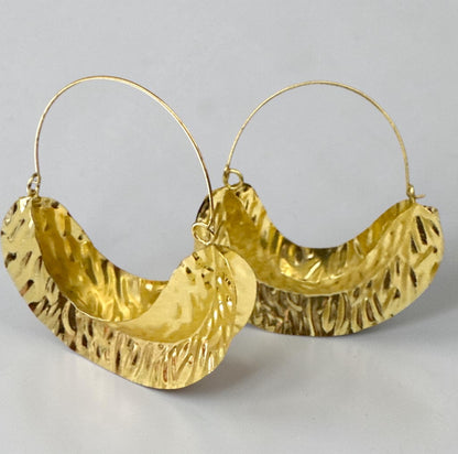 Brass Fulani-Style African Statement Dangle Earrings - Fatisha Boutique