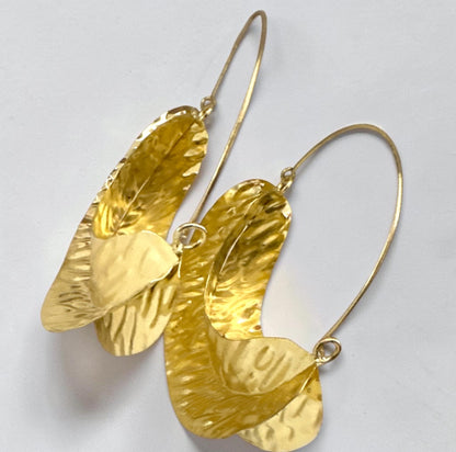 Brass Fulani-Style African Statement Dangle Earrings - Fatisha Boutique