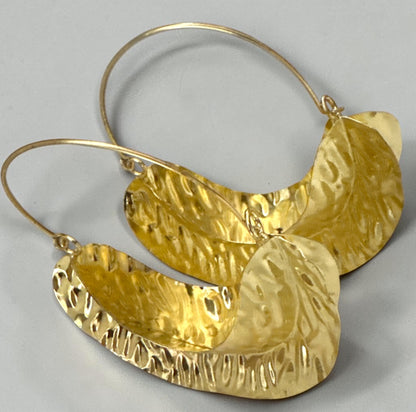 Brass Fulani-Style African Statement Dangle Earrings - Fatisha Boutique