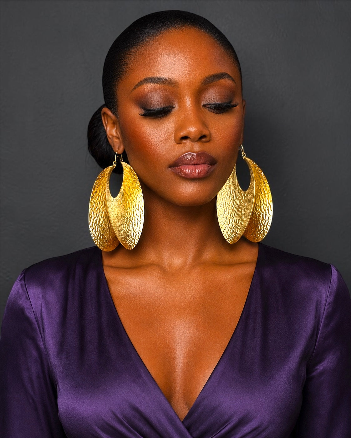 Oversized Brass Fulani Hoop Statement Earrings - Fatisha Boutique