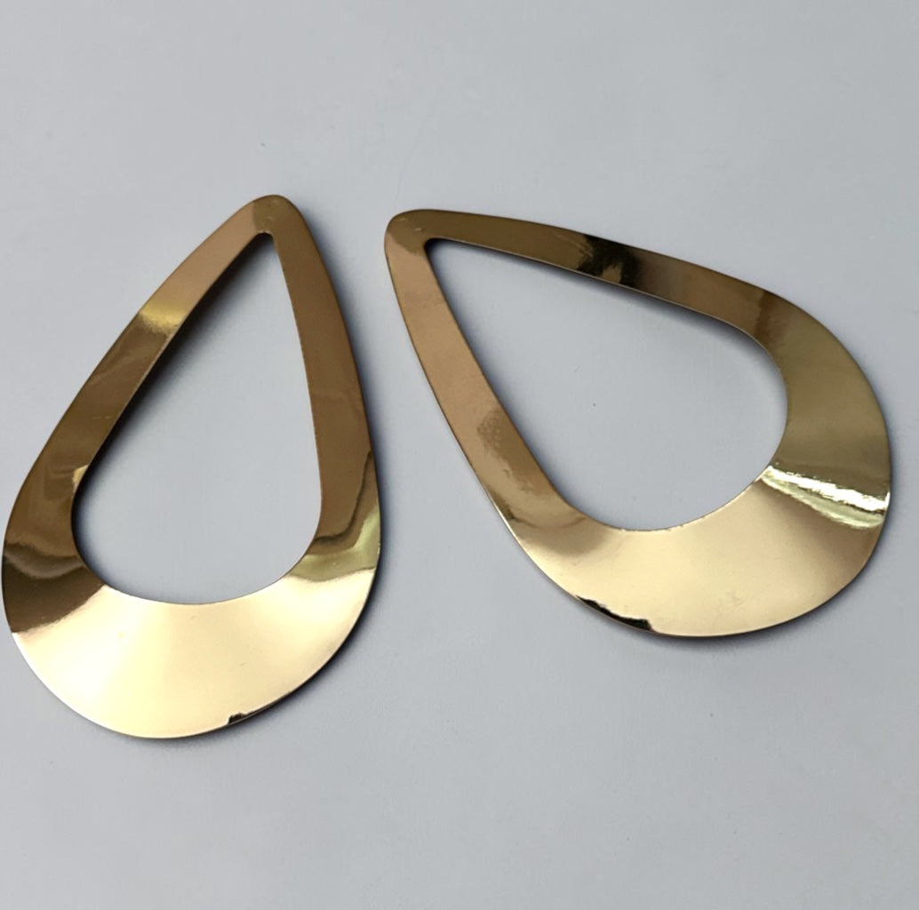 Oversized Open Teardrop Statement Earrings – Gold & Silver Fatisha Boutique