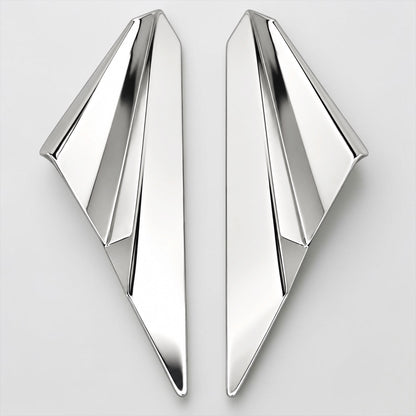 Geometric Folded Statement Earrings – Gold & Silver