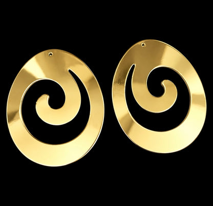 Oversized Spiral Statement Earrings – Gold & Silver