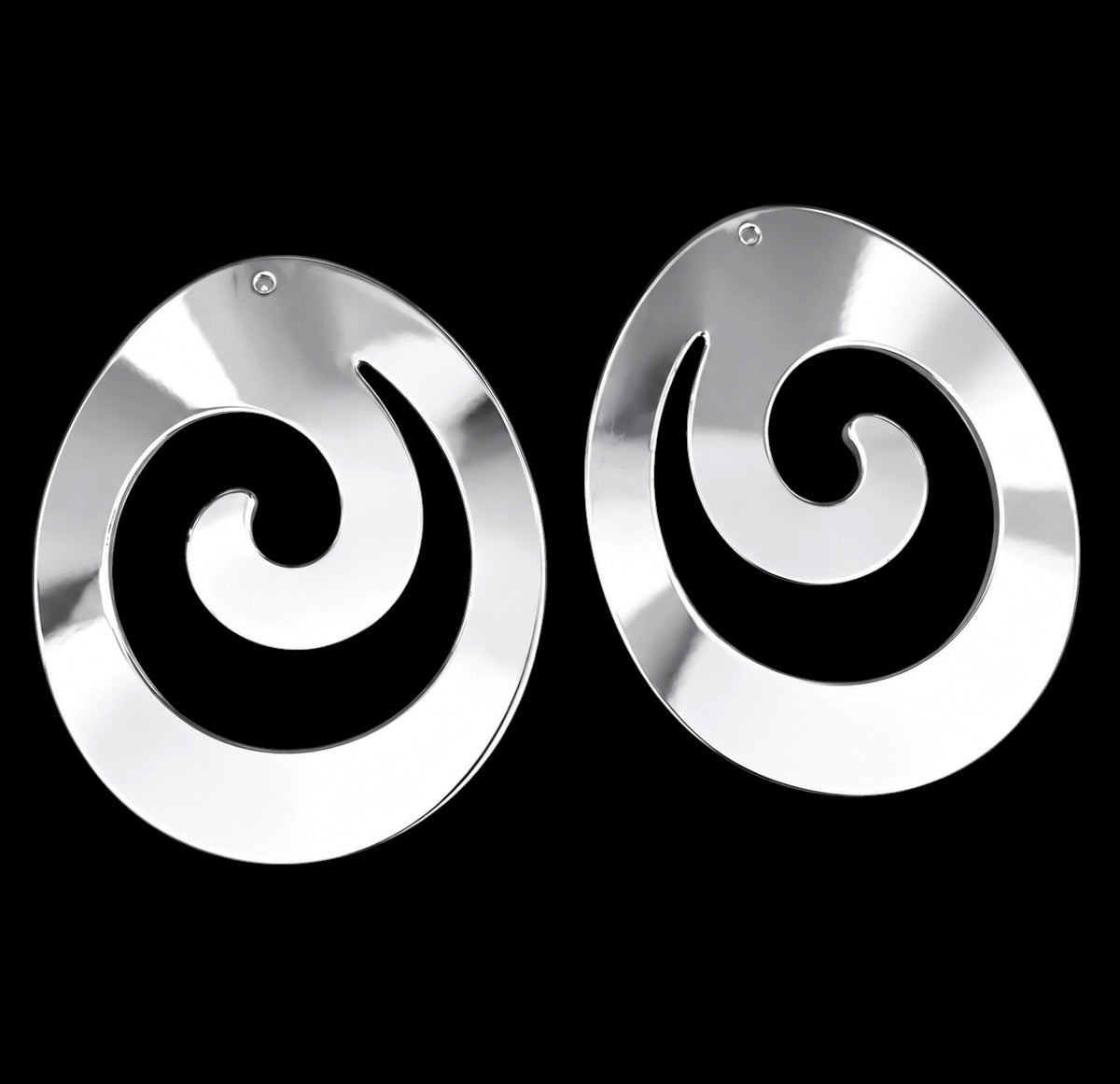 Oversized Spiral Statement Earrings – Gold & Silver Fatisha Boutique