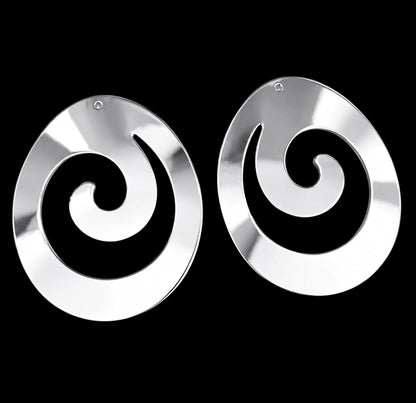 Oversized Spiral Statement Earrings – Gold & Silver