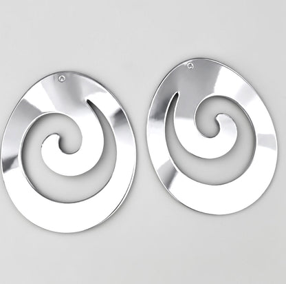 Oversized Spiral Statement Earrings – Gold & Silver