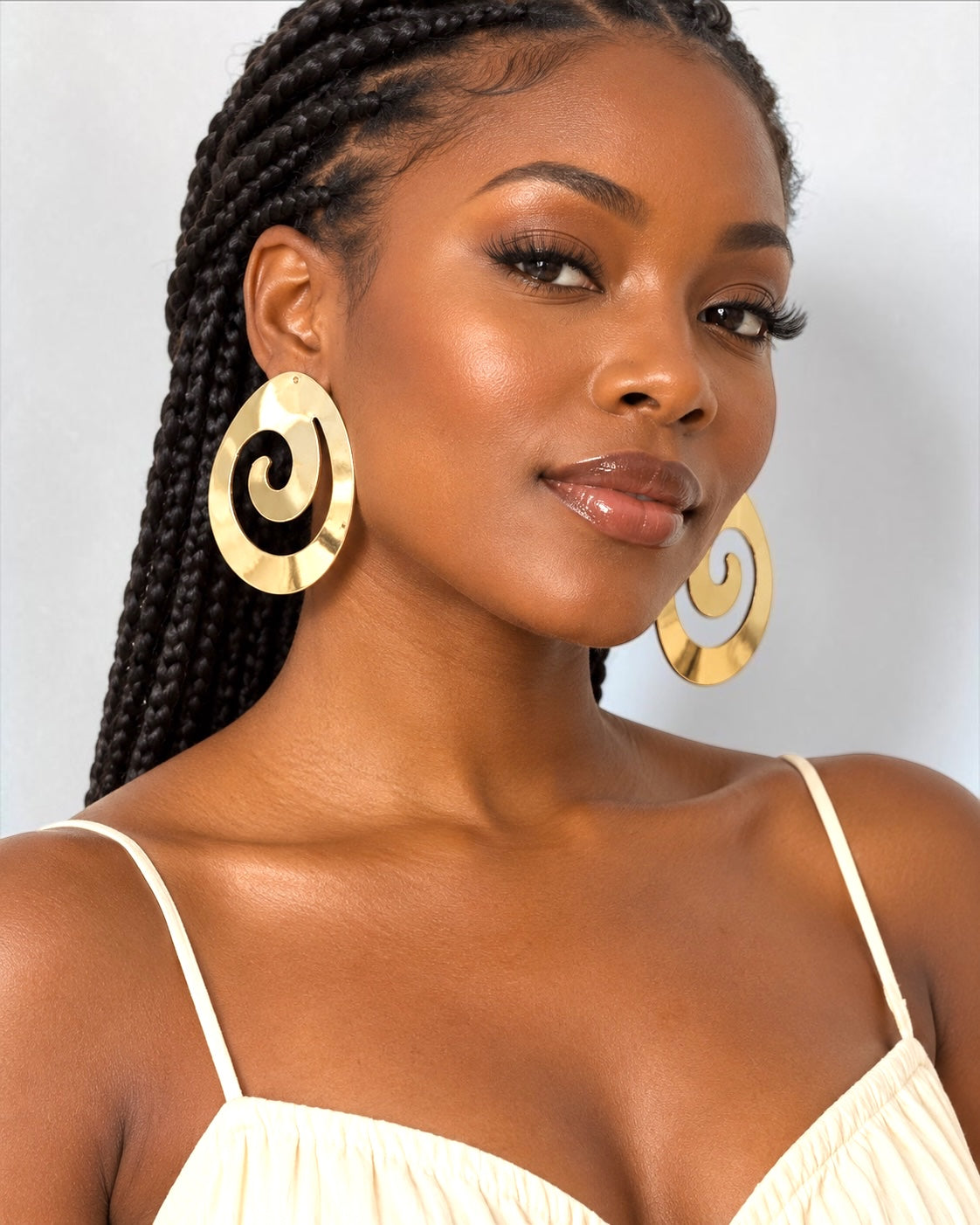 Oversized Spiral Statement Earrings – Gold & Silver Fatisha Boutique