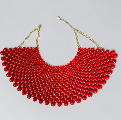 Cleopatra Beaded Collar Bib Choker Statement Necklace - Fatisha Boutique