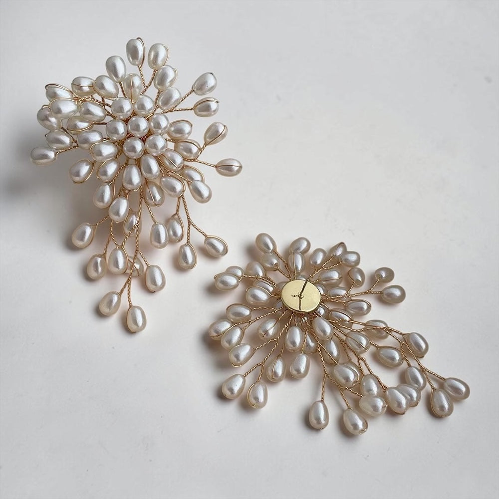 Elegant Faux Pearl Cluster Statement Stud Earrings - Fatisha Boutique Fatisha Boutique