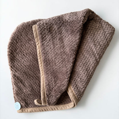 Ultra-Soft Microfibre Hair Towel Wrap with Button Fastening - Fatisha Boutique