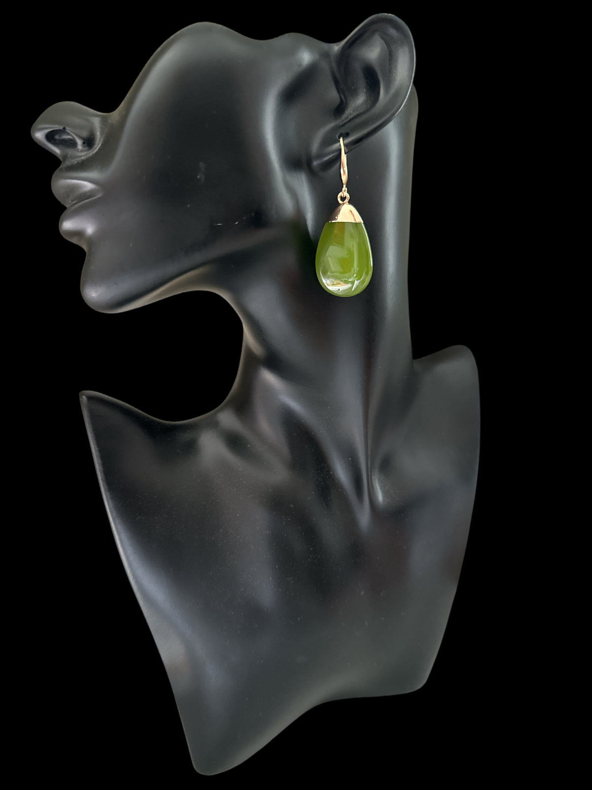 Resin Teardrop Drop Earrings – Gold-Tone Statement Jewellery - Fatisha Boutique