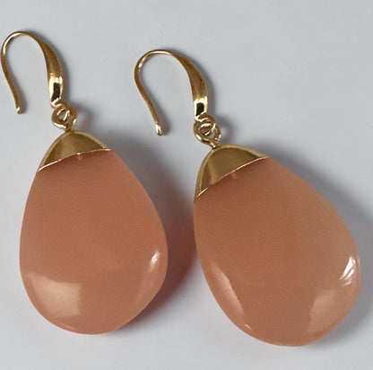 Resin Teardrop Drop Earrings – Gold-Tone Statement Jewellery - Fatisha Boutique
