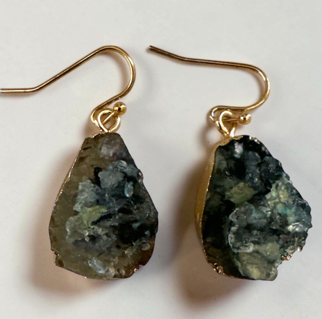 Lightweight Resin Druzy Teardrop Everyday Earrings - Fatisha Boutique Fatisha Boutique