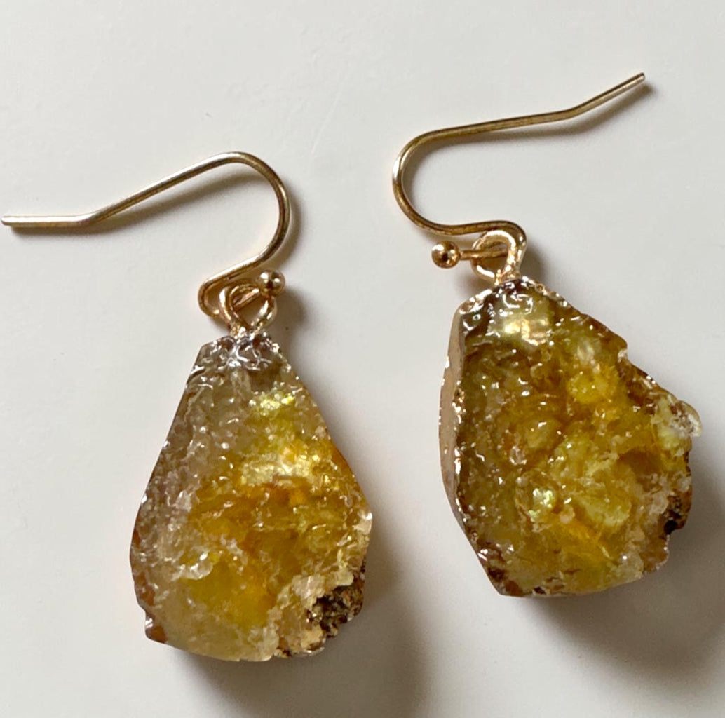 Lightweight Resin Druzy Teardrop Everyday Earrings - Fatisha Boutique Fatisha Boutique