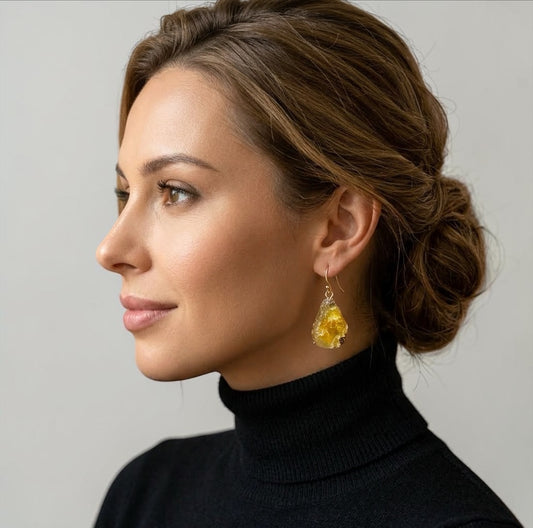 Lightweight Resin Druzy Teardrop Everyday Earrings - Fatisha Boutique