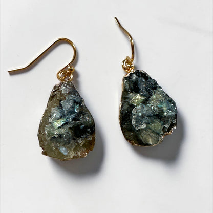 Lightweight Resin Druzy Teardrop Everyday Earrings - Fatisha Boutique