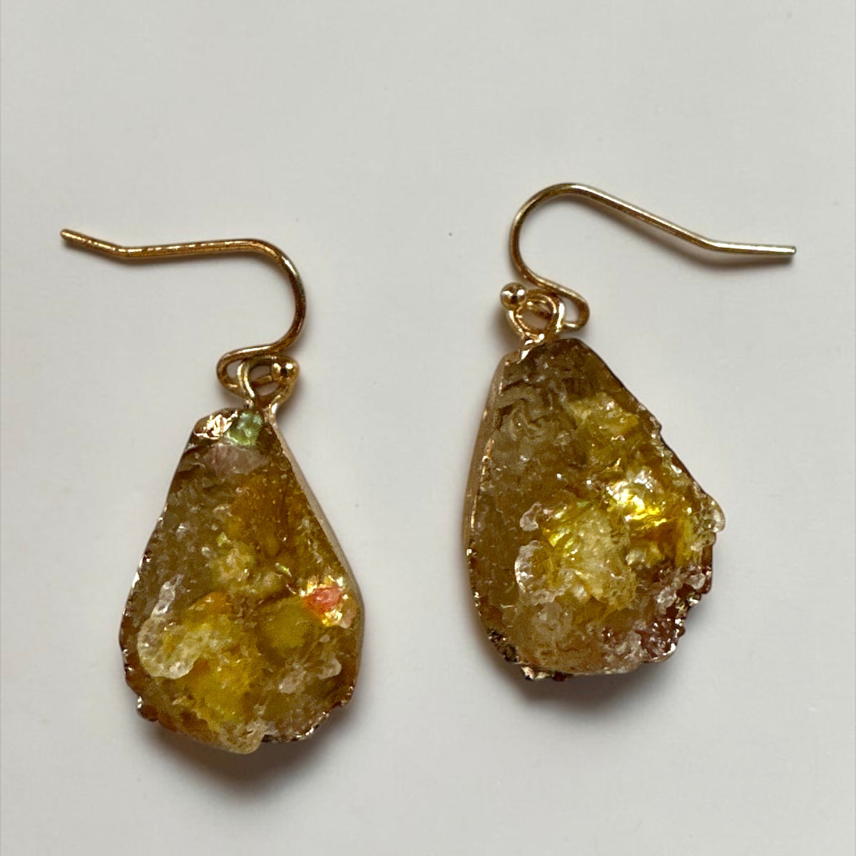 Lightweight Resin Druzy Teardrop Everyday Earrings - Fatisha Boutique Fatisha Boutique